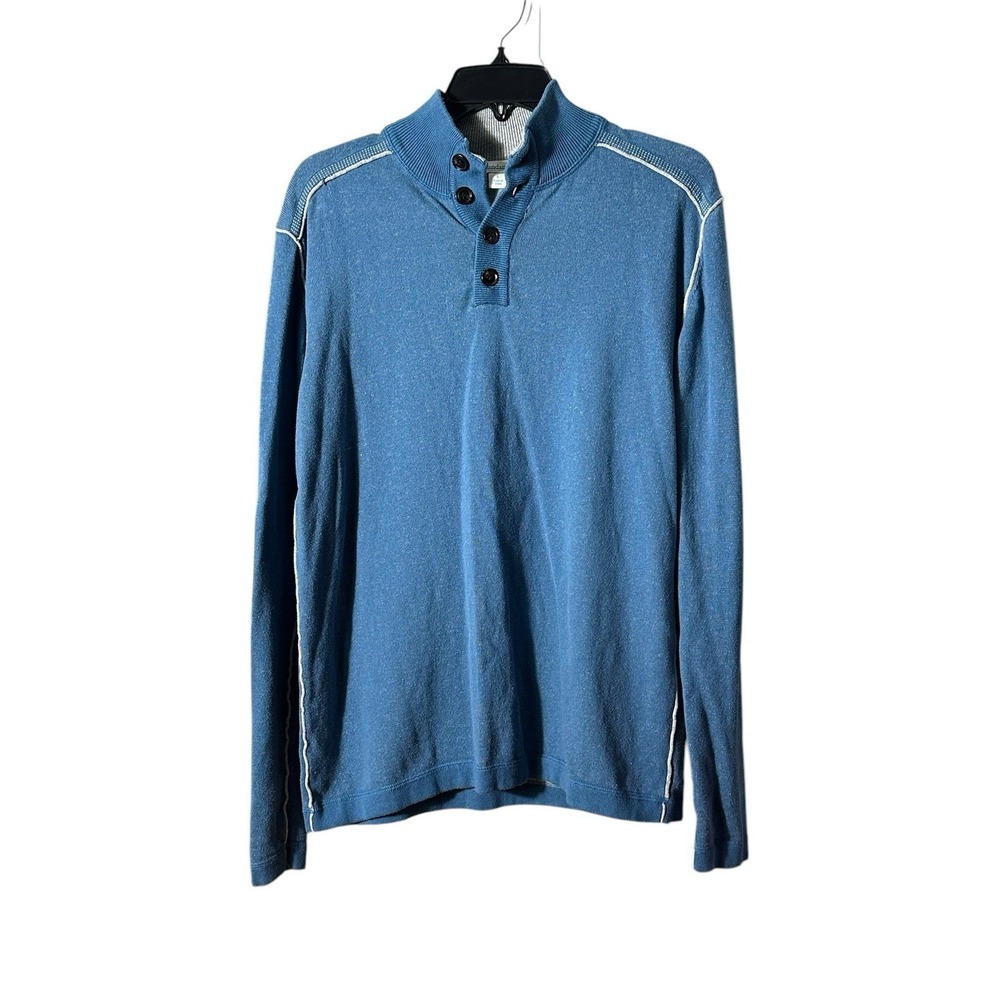 Sundance Blue Highland Stitch Henley Pullover Sweater Men's‎ Size Large #ST8-5